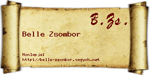 Belle Zsombor névjegykártya